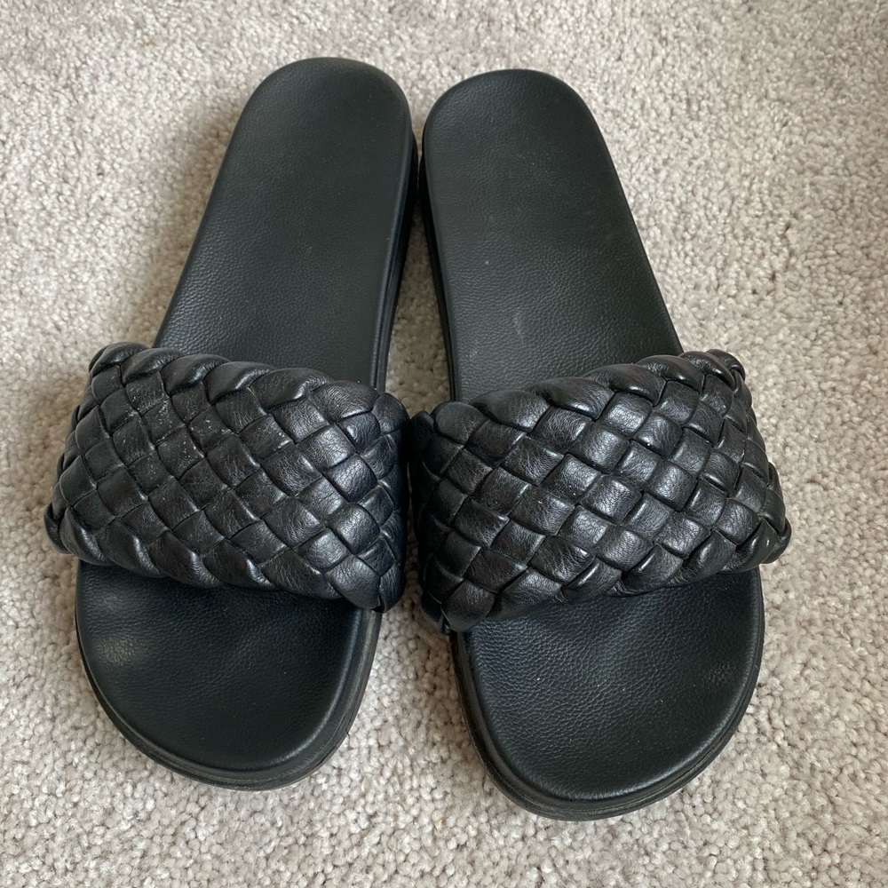 Leather slides